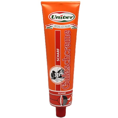 Univer Gulaschcreme scharf 160g Tube - Scharfe Ungarische Gewürzpaste für Gulasch & mehr - Aromatisch & Würzig von Univer
