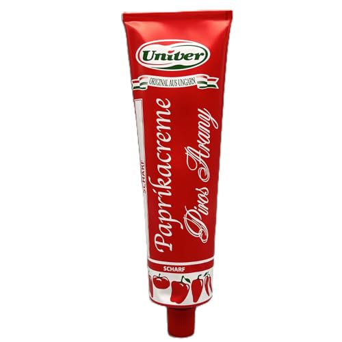 Univer Paprikacreme scharf 160g Tube - Original Ungarische Gewürzpaste, Scharf & Aromatisch - Ideal für Gulasch, Suppen, Saucen & mehr von Univer