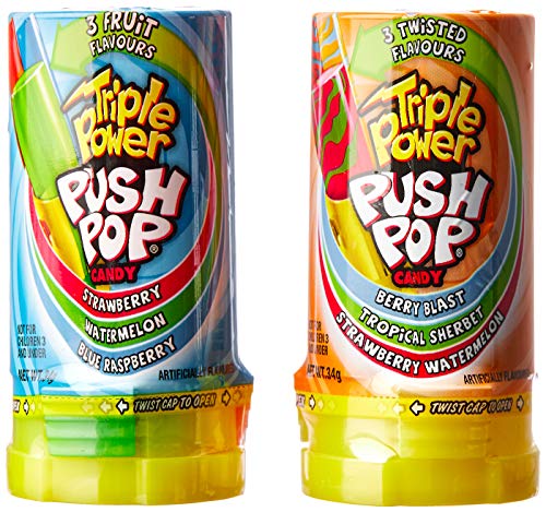Topps Triple Power Push Pop Fruit Candy, 16 x 34 Gramm Topps Triple Power Push Pop Fruit Candy, 16 x 34 Gramm von Universal Candy
