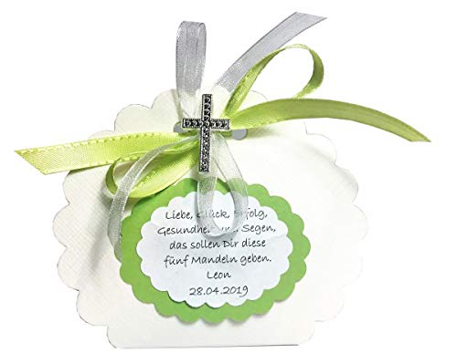 Gastgeschenke Hochzeit Mandeln Taufe Kommunion Konfirmation GG0070 hellgrün personalisiert von Unser schönster Tag