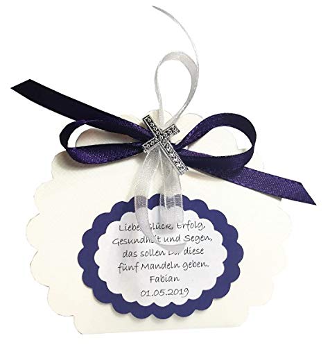 Gastgeschenke Hochzeit Mandeln Taufe Kommunion Konfirmation GG0070 lila personalisiert von Unser schönster Tag