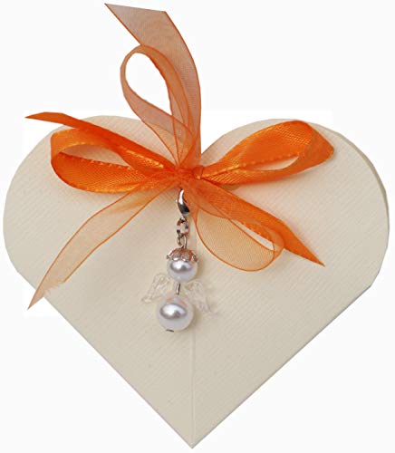 Gastgeschenke Mandeln SCHUTZENGEL Hochzeit Taufe Kommunion Konfirmation GG0084 in verschiedenen Farben (orange) von Unser schönster Tag