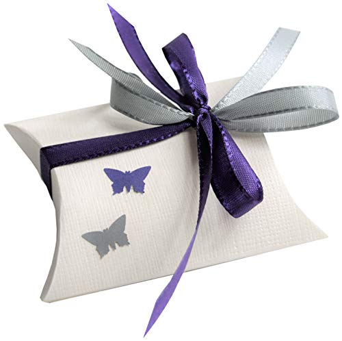 Gastgeschenke Mandeln Schmetterlinge Hochzeit Taufe Kommunion Konfirmation GG0029 in verschiedenen Farben (grau-lila) von Unser schönster Tag
