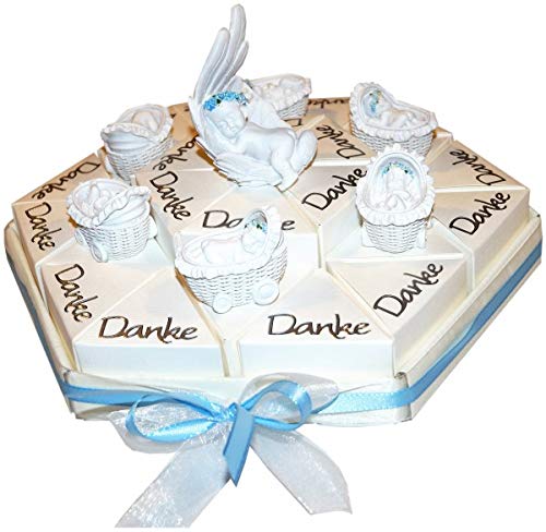 hellblaue Gastgeschenke Torte zur Geburt Taufe Junge GG0057 hellblaue Gastgeschenke Torte zur Geburt Taufe Junge GG0057 von Unser schönster Tag