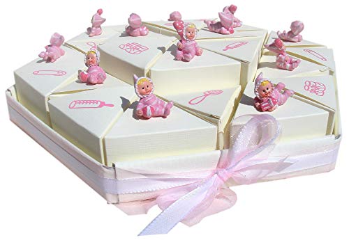 rosa Gastgeschenke Torte zur Geburt Taufe Mädchen GG0027 von Unser schönster Tag