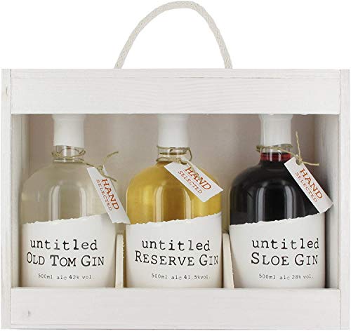 untitled Gin in Holz Geschenkbox 3 x 0,5 Liter von Untitled