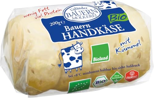 Upländer Bauernmolkerei Bio Bauern Handkäse Kümmel (6 x 200 gr) von Upländer Bauernmolkerei