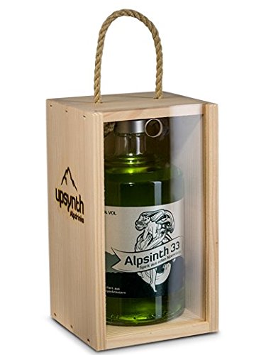 Upsynth Alpsinth Kräuter Spirituose 33% in Holzkiste von Upsynth