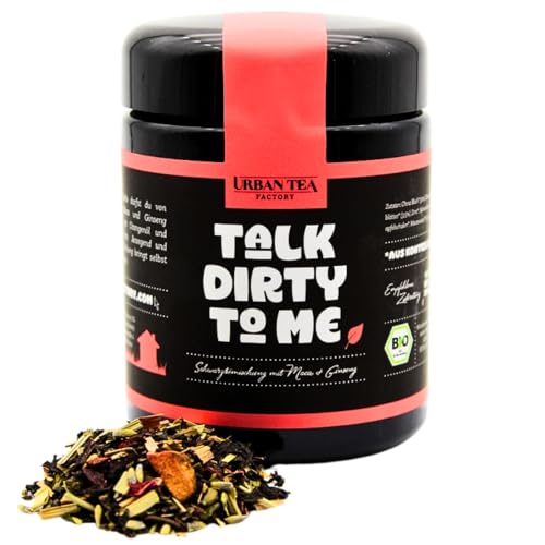 Urban Tea Factory | Bio Kräutertee | Talk Dirty to Me | Schwarzteemischung mit Maca & Ginseng im Violettglas | 45g | loser Premium Bio-Tee | 100% natürlich | vegan von Urban Tea Factory
