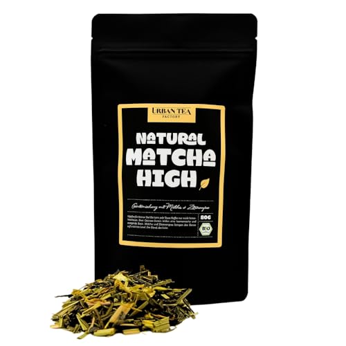 Urban Tea Factory | Bio Teemischung | Natural Matcha High | Bio Grünteemischung mit Matcha & Zitronengras im Nachfüllbeutel | 80g | loser Premium Bio-Tee | 100% natürlich | vegan von Urban Tea Factory