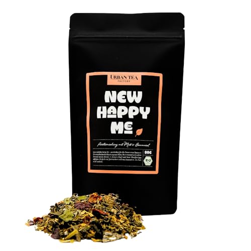 Urban Tea Factory | Bio Teemischung | New Happy Me | Bio Puretoxmischung mit Mate & Brennnessel im Nachfüllbeutel | 80g | loser Premium Bio-Tee | 100% natürlich | vegan von Urban Tea Factory