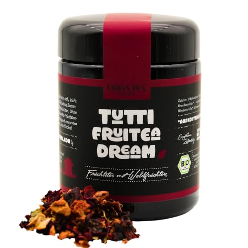 Urban Tea Factory | Bio Teemischung | Tutti Fruitea Dream | Bio Früchtetee mit Waldfrüchten im Violettglas | 50g | loser Premium Bio-Tee | 100% natürlich | vegan von Urban Tea Factory