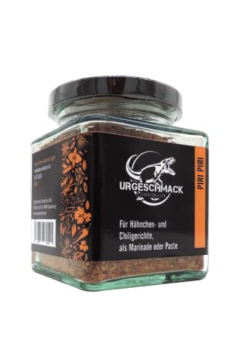 Piri Piri Gewürzmischung 130 g im Glas ( portugiesische Gewürzmischung für feurige Hühnchen, ideal für Marinaden und Saucen oder als trocken Rub, Peri Peri ) 1er Pack von Urgeschmack Eventgrillen