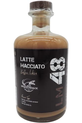 Urgeschmack Eventgrillen Latte Macchiato Likör 18% Vol. (Ein Sahniger Kaffee-Likör, basiert auf hochwertigsten Zutaten, mit einem eleganten Espresso) unsere Praline in der Flasche 1 x 0,5 Liter von Urgeschmack Eventgrillen