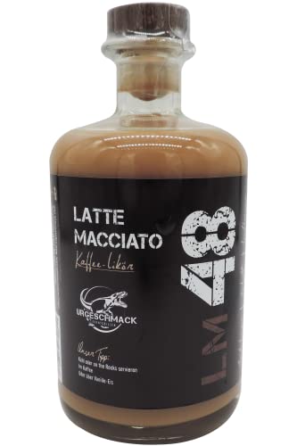 Urgeschmack Eventgrillen Latte Macchiato Likör 18% Vol. (Ein Sahniger Kaffee-Likör, basiert auf hochwertigsten Zutaten, mit einem eleganten Espresso) unsere Praline in der Flasche 1 x 0,5 Liter von Urgeschmack Eventgrillen