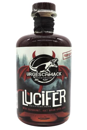 Urgeschmack Eventgrillen Lucifer 51% Vol. (Teuflisch gute Kräuter-Spezialität, über 40 Kräuter, aus den Wäldern der Eifel, überraschend süßer Abgang) 1 x 0,5 Liter von Urgeschmack Eventgrillen