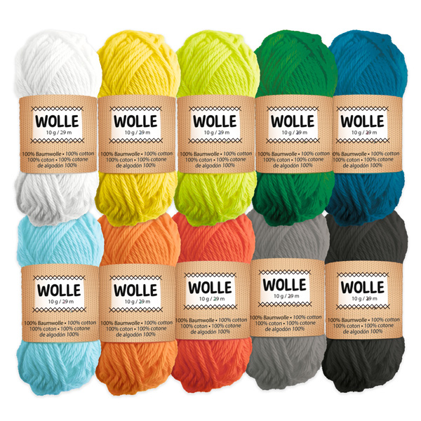 10 Knäule Wolle, intensive Farben von Ursus