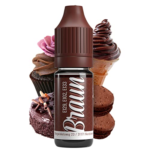 Lebensmittelfarbe Braun 10ml Farbstoff hoch konzentriert, Made in DE zuckerfrei, flüssig, zum Färben von Getränken, Kuchen, Teig, Toppings, Slime uvm. Tortendeko - Backzubehör von Belissia