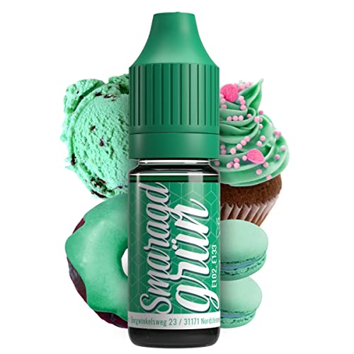 Lebensmittelfarbe Smaragdgrün 10ml Farbstoff hoch konzentriert, Made in DE zuckerfrei, flüssig, zum Färben von Getränken, Kuchen, Teig, Toppings, Slime uvm. Tortendeko - Backzubehör von V2 FOODS
