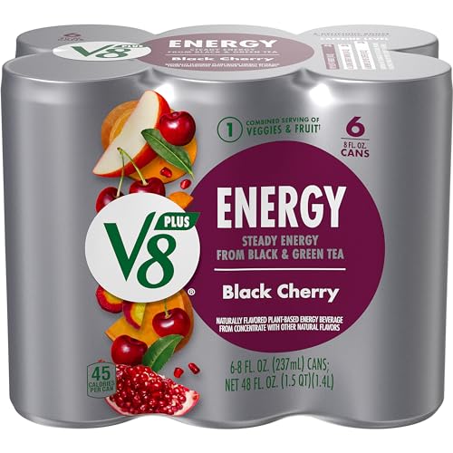 V8 +Energy Healthy Energy Drink, natürliche Energie aus Tee, schwarze Kirsche, 237 ml Dose, 6 Stück V8 +Energy Healthy Energy Drink, natürliche Energie aus Tee, schwarze Kirsche, 237 ml Dose, 6 Stück von V8 +ENERGY