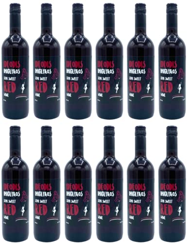 Griechischer Imiglykos Ideodis rot 12x 0,75l Flasche | Lieblicher Rotwein aus Griechenland | 11% Vol. | Weingut Vaeni Naoussa | + 20ml Jassas Olivenöl von Jassas Griechische Feinkost