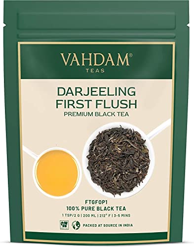 VAHDAM, First Flush Darjeeling Tee (+200 Tassen) - 340g Darjeeling Tee First Flush | Blumig, aromatisch und köstlich Schwarzer Tee von VAHDAM