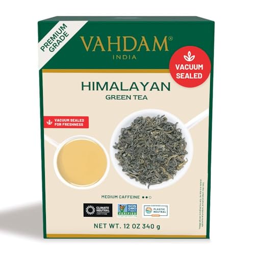 VAHDAM, Grüner Tee Lose Aus Den Himalaya (340g, 170+ Tassen) 100% Reiner Grüntee Aus Den Hochlandplantagen | FTGFOP1, Glutenfrei | Frisch & Direkt Von Der Quelle In Indien von VAHDAM