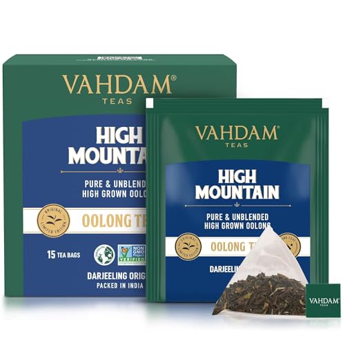VAHDAM, Himalaya Oolong Tee (15 Loser Tee Teebeutel) | 100% Natürlicher Tee - Oolong Tee Loseblatt Pyramiden Teebeutel | Brew Heißer Tee, Eistee oder Kombucha Tee von VAHDAM