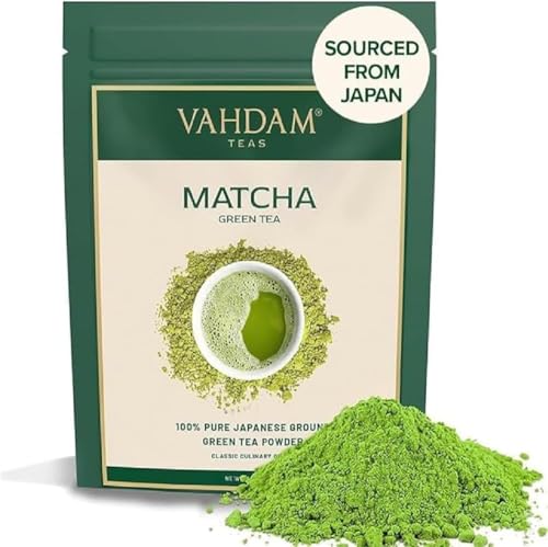 VAHDAM, Matcha Grüntee Pulver (50 Portionen, 100g) Authentisches japanisches Matcha Pulver | Klassischer Grüntee Matcha In Kulinarischer Qualität | Matcha Latte Mix und Smoothies von VAHDAM