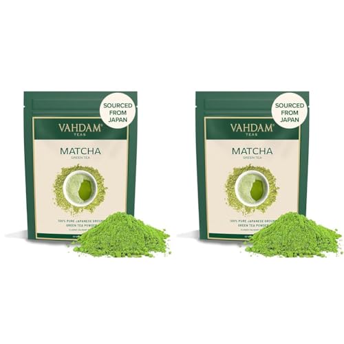 VAHDAM, Matcha-Teepulver (25g) 100% Reines Authentisches Japanisches Matcha-Pulver | Matcha Latte Mix, Smoothies & Rezepte (Packung mit 2) von VAHDAM