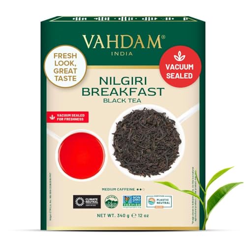 VAHDAM, Nilgiri Breakfast Schwarzer Tee 340g (170+ Tassen) | 100% Reine Schwarze Teeblätter | ROBUST & FLAVORY Englischer Tee | Schwarzer Tee Loose Leaf Tee von VAHDAM