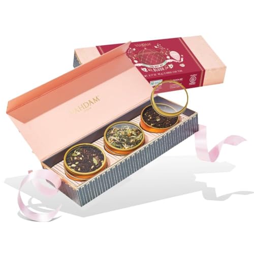 VAHDAM, BLUSH - Luxuriösen Verschiedene Tee Geschenkset | 3 Loser Tees | Elegante Muttertag Tee Geschenk Für Frauen | Muttertag Tee Geschenke Für Sie | Geschenk für Mama/Großmutter-Teesortimentbox von VAHDAM