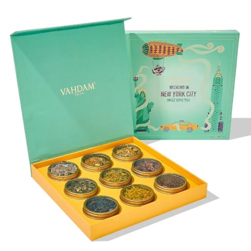 VAHDAM, Weekend In New York - Tee Geschenk Set - 9 Verschiedene Kräutertees In Geschenkbox | Muttertag Geschenk für Mama/Großmutter | Luxuriöses Muttertag Tee Geschenk Für Sie 2025 von VAHDAM