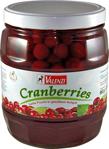 Cranberries 1062ml Glas im gesüßten Aufguss von VALENZI