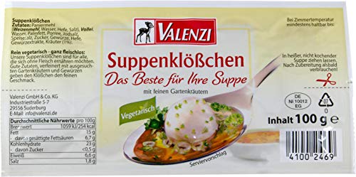 Valenzi Suppenklößchen mit feinen Gartenkräutern, 16 er Pack, 16 x 100g Beutel Valenzi Suppenklößchen mit feinen Gartenkräutern, 16 er Pack, 16 x 100g Beutel von VALENZI