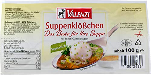 Valenzi Suppenklößchen mit feinen Gartenkräutern, 16 er Pack, 16 x 100g Beutel von VALENZI