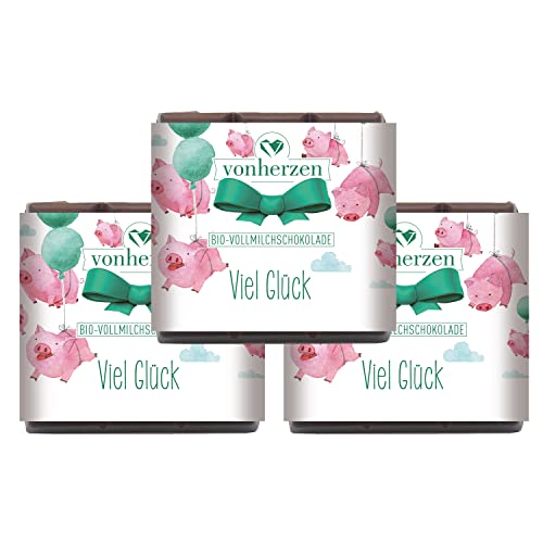 Handgeschöpfte BIO-Vollmilchschokolade/Emotion/Viel Glück / 3 Stück zu je 50g Handgeschöpfte BIO-Vollmilchschokolade/Emotion/Viel Glück / 3 Stück zu je 50g von VALINA