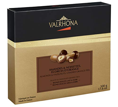 Valrhona - Amandes & Noisettes, Ecorces D'Orange - Blond Dulcey Grands Crus Chocolat Noir au Lait - 500g von VALRHONA