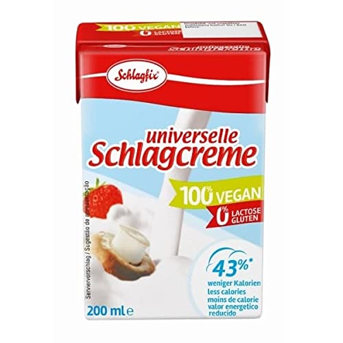 Schlagfix Vegane Schlagsahne Alternative 200 ml | Laktosefreie Sahne für Veganer zum Kochen & Backen | 100% Pflanzlich und Herrlich Cremig | Auch für Tee & Kaffee | #GOVEGAN von VEGAN