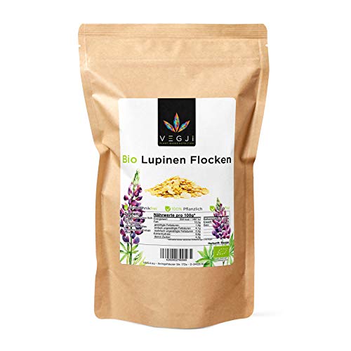 Bio Lupinen Flocken - 1000g, aus Bio-Anabau in Europa, 41% Eiweiß. von VEGJi - plant based nutrition