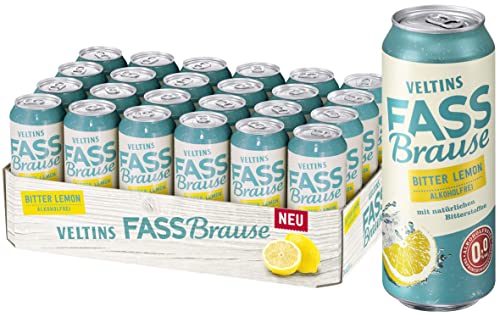 VELTINS Fassbrause Bitter Lemon Alkoholfrei, EINWEG (24 x 0.5 l Dose) von VELTINS FASS Brause