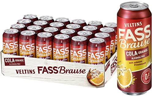 VELTINS Fassbrause Cola-Orange Alkoholfrei, EINWEG (24 x 0.5 l Dose) von VELTINS FASS Brause