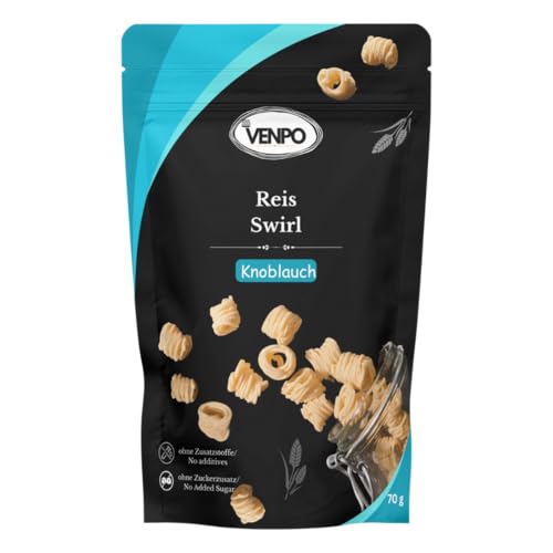 Rice chips, VENPO reis swirl, Reiscracker, Knoblauch, Indian Snack, Super crunchy, as a pure snack with families Rice chips, VENPO reis swirl, Reiscracker, Knoblauch, Indian Snack, Super crunchy, as a pure snack with families von VENPO