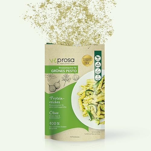 VEPROSA Bio-Saucenpulver grünes Pesto 250g Vorteilspack | Vegane Protein Saucen mit über 30% Protein, perfekte Ergänzung zu vielen herzhaften Gerichten | 100% natürliche Zutaten, glutenfrei von VEPROSA