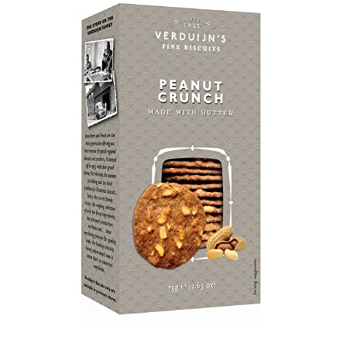 VERDUIJN'S - Butterwaffeln Peanut Crunch aus der Niederlande - Holländische Waffeln 75 g, Menge:5 Stück VERDUIJN'S - Butterwaffeln Peanut Crunch aus der Niederlande - Holländische Waffeln 75 g, Menge:5 Stück von VERDUIJN'S