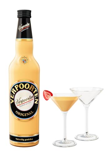 Bundle mit 0,7 L VERPOORTEN ORIGINAL Eierlikör 20%vol und 2 Cocktailschalen von VERPOORTEN ORIGINAL