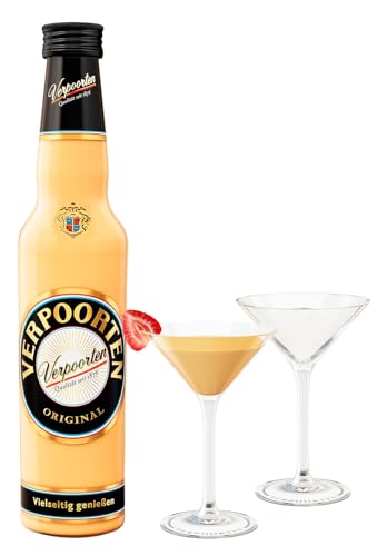 Bundle mit 0,35 L VERPOORTEN ORIGINAL Eierlikör 20%vol und 2 Cocktailschalen von VERPOORTEN ORIGINAL