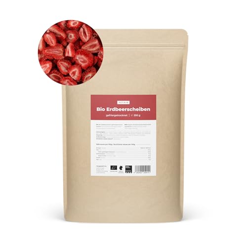 Vetain Bio- Erdbeerscheiben gefriergetrocknet - 250g - 100% Frucht - Ohne Zuckerzusatz - Ideal als Topping - vegan, zuckerfrei & laktosefrei -Laborgeprüfte Qualität Vetain Bio- Erdbeerscheiben gefriergetrocknet - 250g - 100% Frucht - Ohne Zuckerzusatz - Ideal als Topping - vegan, zuckerfrei & laktosefrei -Laborgeprüfte Qualität von VETAIN