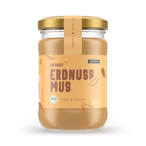 Vetain Bio Erdnussmus Cremig 500g - Aus 100% gerösteten Erdnüssen - Vegane Erdnussbutter - Ohne Zusatzstoffe, Zuckerzusatz & Palmöl - ideal für Müsli, Porridge oder als Brotaufstrich Vetain Bio Erdnussmus Cremig 500g - Aus 100% gerösteten Erdnüssen - Vegane Erdnussbutter - Ohne Zusatzstoffe, Zuckerzusatz & Palmöl - ideal für Müsli, Porridge oder als Brotaufstrich von VETAIN