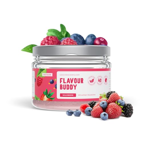 Vetain FLAVOUR BUDDY Waldbeere 200g - Geschmackspulver mit echten Stückchen - 100% natürlich, kalorienarm & hochlöslich - Made in Germany Vetain FLAVOUR BUDDY Waldbeere 200g - Geschmackspulver mit echten Stückchen - 100% natürlich, kalorienarm & hochlöslich - Made in Germany von VETAIN